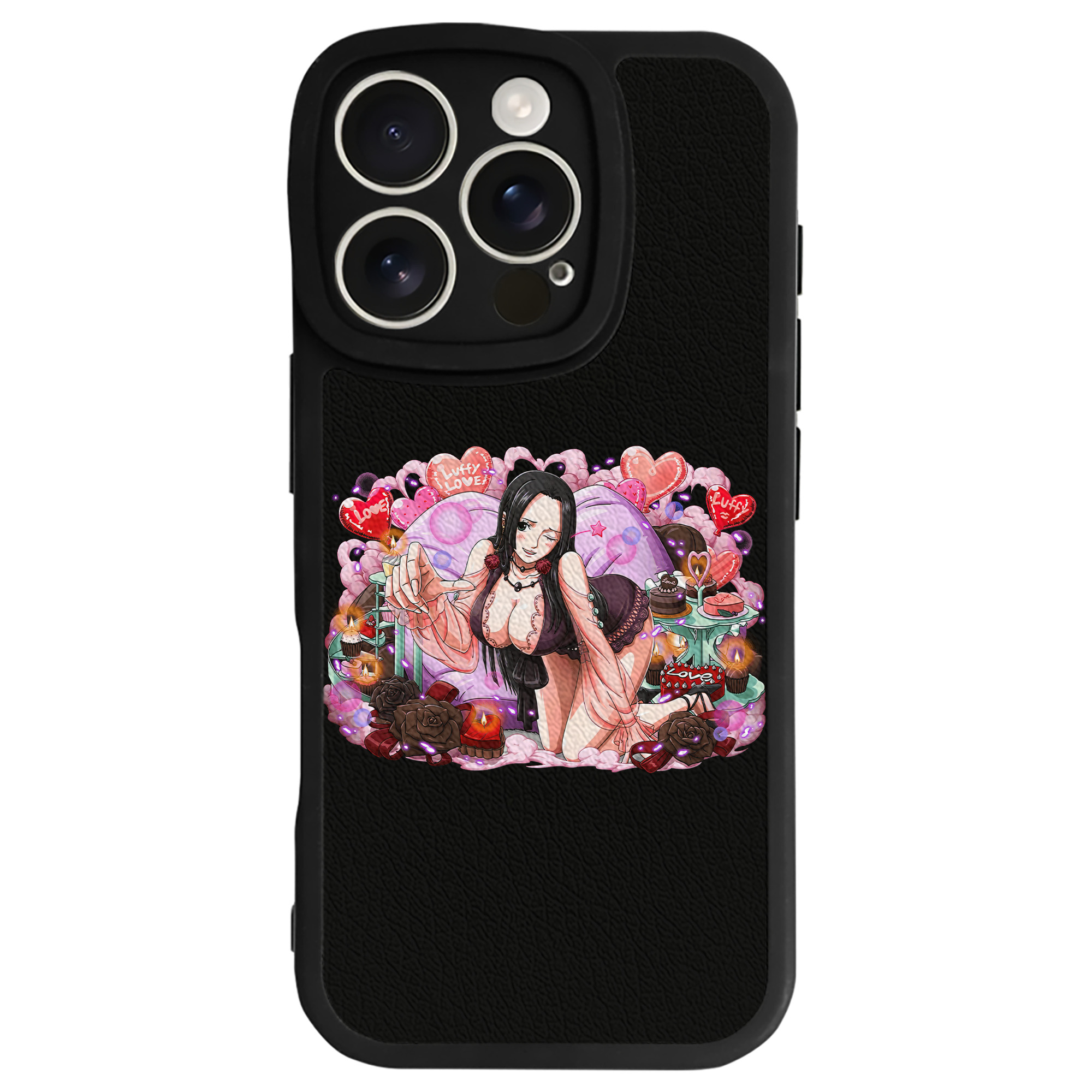 （画像用） ワンピース ボア・ハンコック ONE PIECE Boa·Hancock 【iPhone 16シリーズ対応】シリコンスマホケース（レザー調） 材質：シリコン